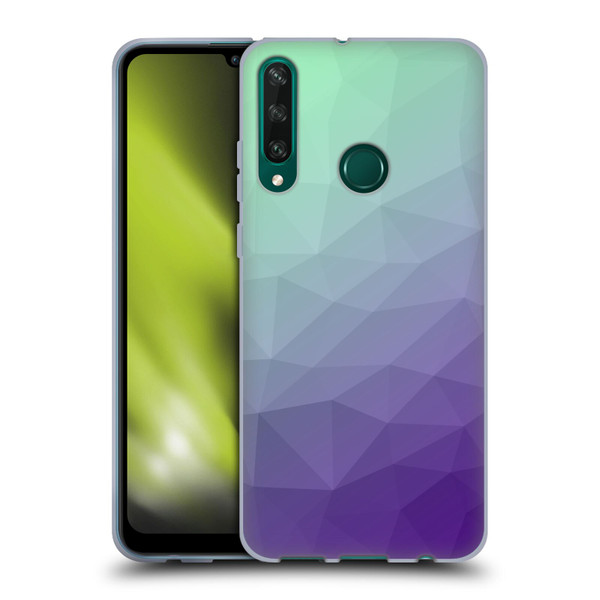PLdesign Geometric Purple Green Ombre Soft Gel Case for Huawei Y6p