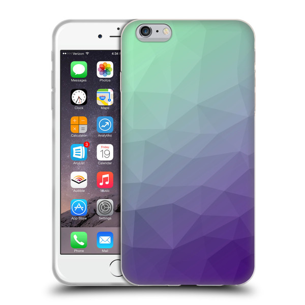 PLdesign Geometric Purple Green Ombre Soft Gel Case for Apple iPhone 6 Plus / iPhone 6s Plus