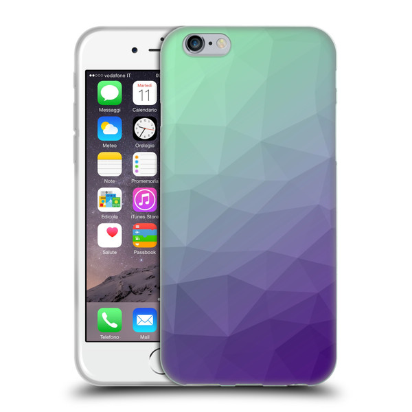 PLdesign Geometric Purple Green Ombre Soft Gel Case for Apple iPhone 6 / iPhone 6s