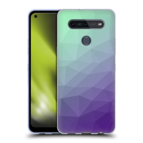 PLdesign Geometric Purple Green Ombre Soft Gel Case for LG K51S