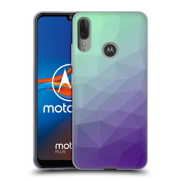 PLdesign Geometric Purple Green Ombre Soft Gel Case for Motorola Moto E6 Plus