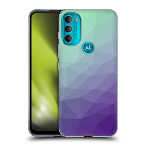 PLdesign Geometric Purple Green Ombre Soft Gel Case for Motorola Moto G71 5G