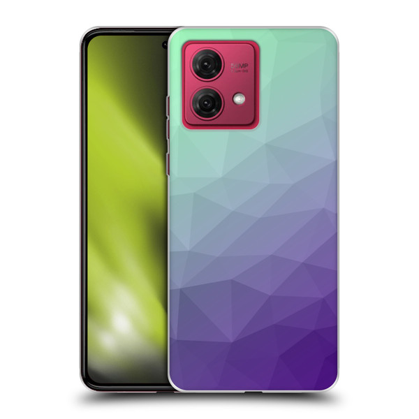 PLdesign Geometric Purple Green Ombre Soft Gel Case for Motorola Moto G84 5G