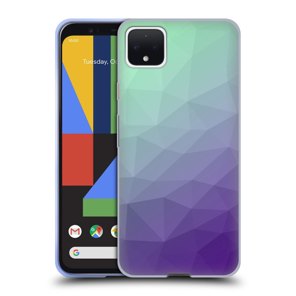 PLdesign Geometric Purple Green Ombre Soft Gel Case for Google Pixel 4 XL