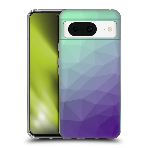 PLdesign Geometric Purple Green Ombre Soft Gel Case for Google Pixel 8