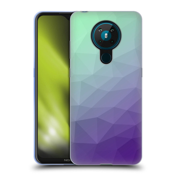 PLdesign Geometric Purple Green Ombre Soft Gel Case for Nokia 5.3