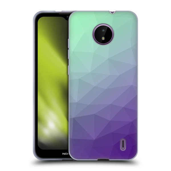PLdesign Geometric Purple Green Ombre Soft Gel Case for Nokia C10 / C20