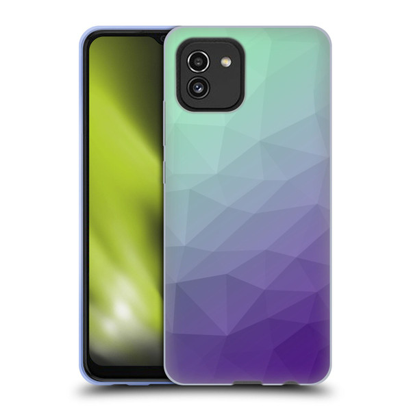 PLdesign Geometric Purple Green Ombre Soft Gel Case for Samsung Galaxy A03 (2021)