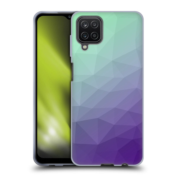 PLdesign Geometric Purple Green Ombre Soft Gel Case for Samsung Galaxy A12 (2020)