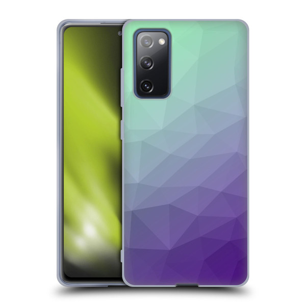 PLdesign Geometric Purple Green Ombre Soft Gel Case for Samsung Galaxy S20 FE / 5G