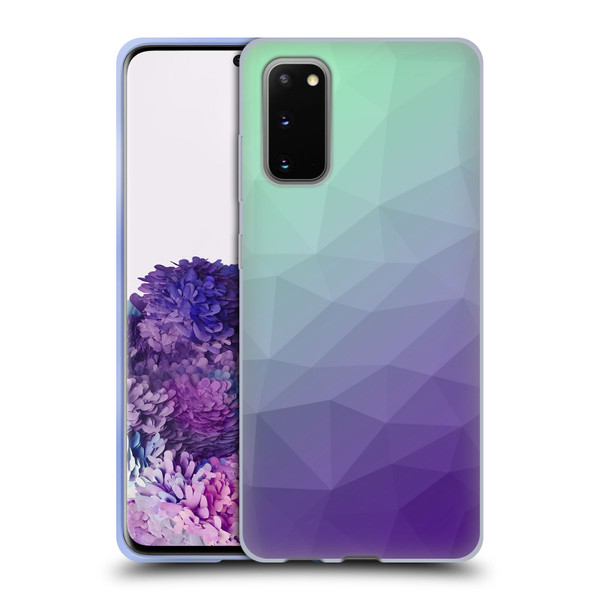 PLdesign Geometric Purple Green Ombre Soft Gel Case for Samsung Galaxy S20 / S20 5G
