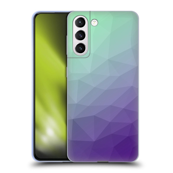 PLdesign Geometric Purple Green Ombre Soft Gel Case for Samsung Galaxy S21+ 5G