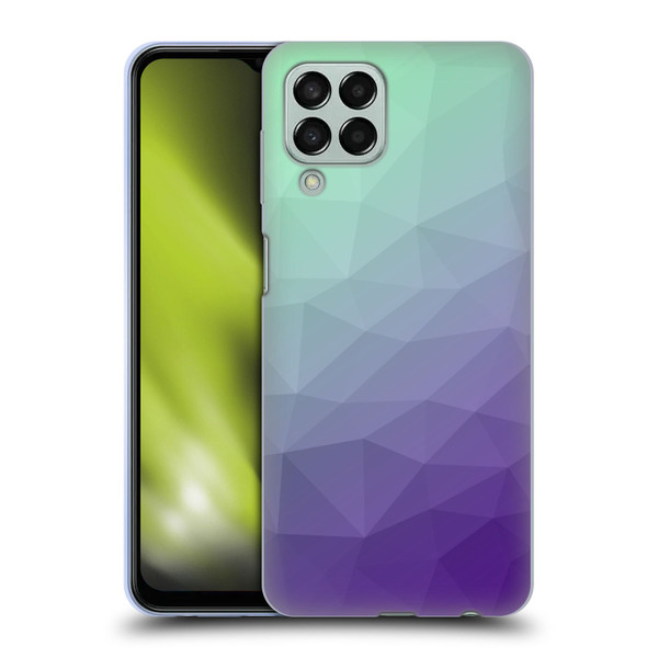 PLdesign Geometric Purple Green Ombre Soft Gel Case for Samsung Galaxy M33 (2022)