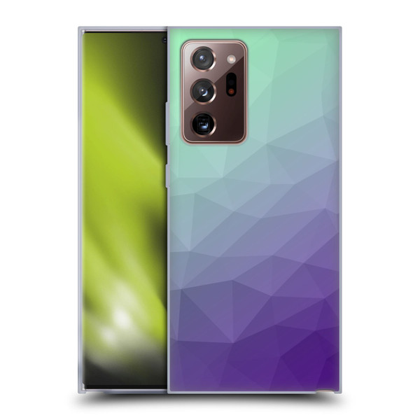PLdesign Geometric Purple Green Ombre Soft Gel Case for Samsung Galaxy Note20 Ultra / 5G