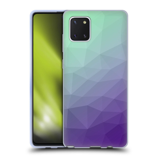 PLdesign Geometric Purple Green Ombre Soft Gel Case for Samsung Galaxy Note10 Lite