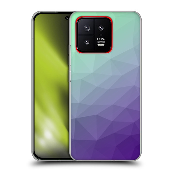 PLdesign Geometric Purple Green Ombre Soft Gel Case for Xiaomi 13 5G