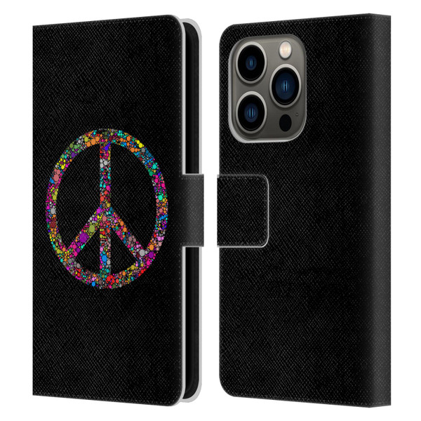 LebensArt Contexts Peace Leather Book Wallet Case Cover For Apple iPhone 14 Pro