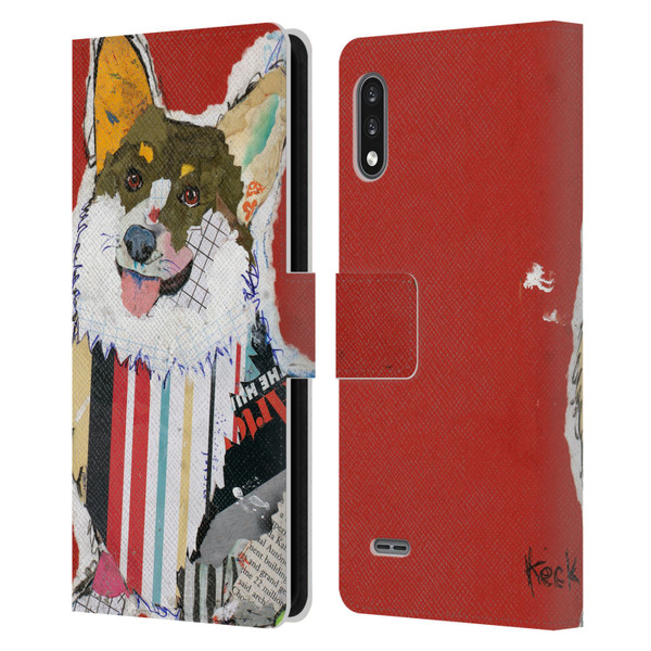 Michel Keck Dogs 2 Corgi Leather Book Wallet Case Cover For LG K22