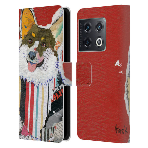 Michel Keck Dogs 2 Corgi Leather Book Wallet Case Cover For OnePlus 10 Pro