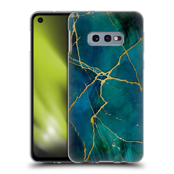 LebensArt Mineral Marble Blue And Gold Soft Gel Case for Samsung Galaxy S10e