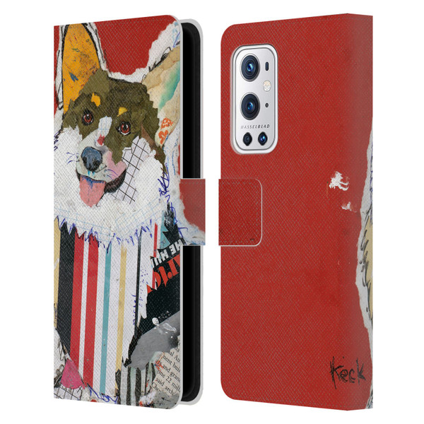 Michel Keck Dogs 2 Corgi Leather Book Wallet Case Cover For OnePlus 9 Pro
