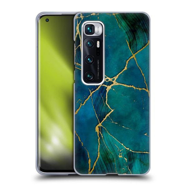 LebensArt Mineral Marble Blue And Gold Soft Gel Case for Xiaomi Mi 10 Ultra 5G