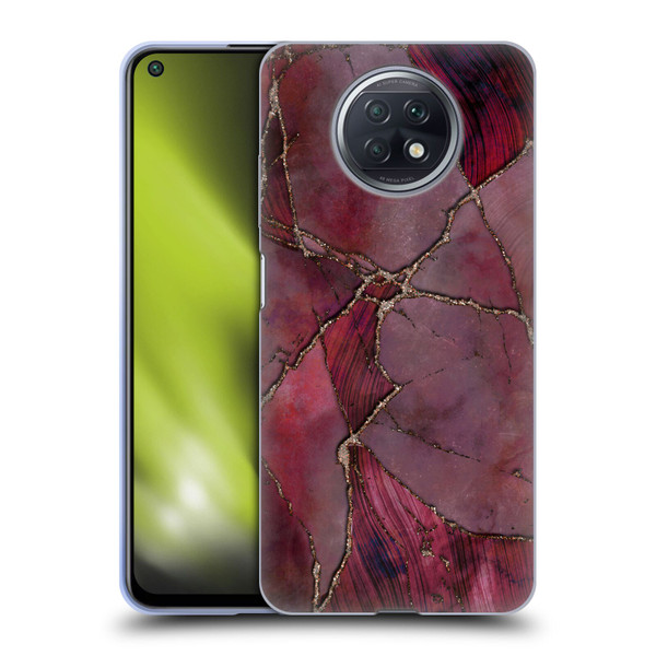 LebensArt Mineral Marble Red Soft Gel Case for Xiaomi Redmi Note 9T 5G
