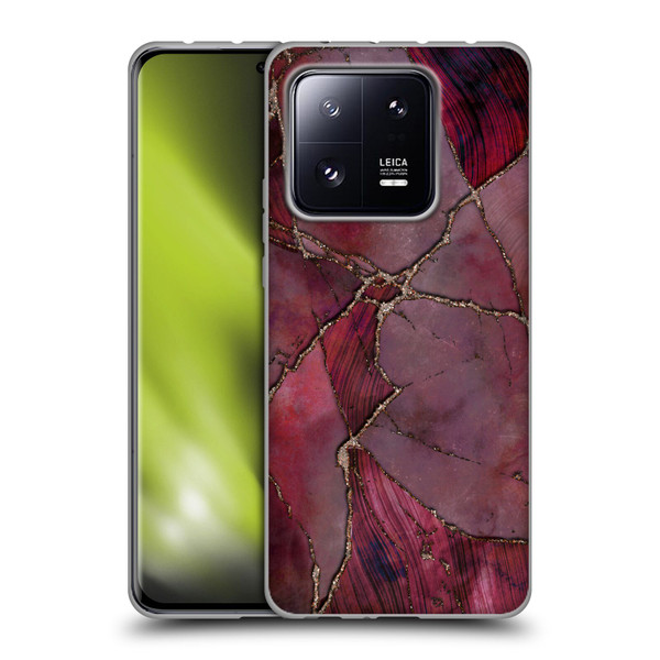 LebensArt Mineral Marble Red Soft Gel Case for Xiaomi 13 Pro 5G