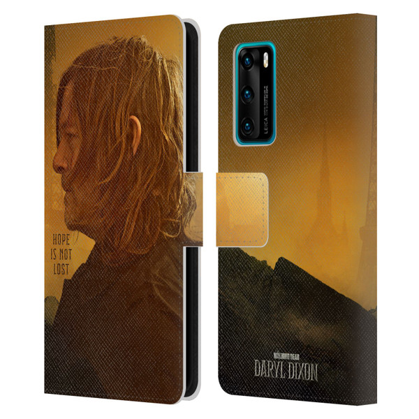 The Walking Dead: Daryl Dixon Key Art Hope Is Not Lost Leather Book Wallet Case Cover For Huawei P40 5G