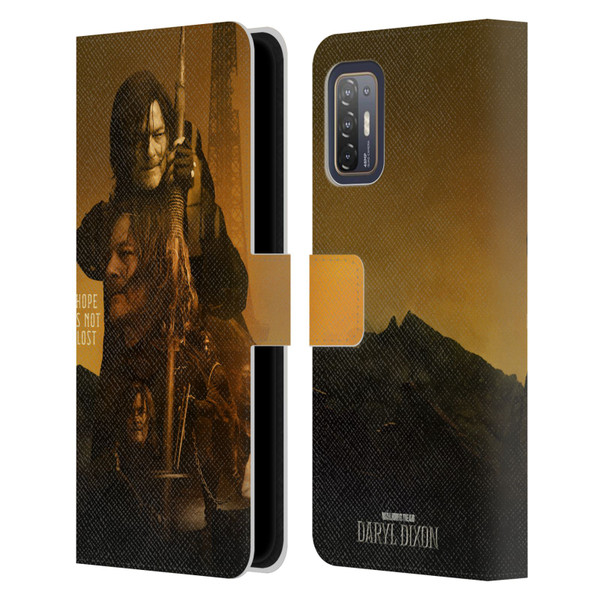 The Walking Dead: Daryl Dixon Key Art Double Exposure Leather Book Wallet Case Cover For HTC Desire 21 Pro 5G