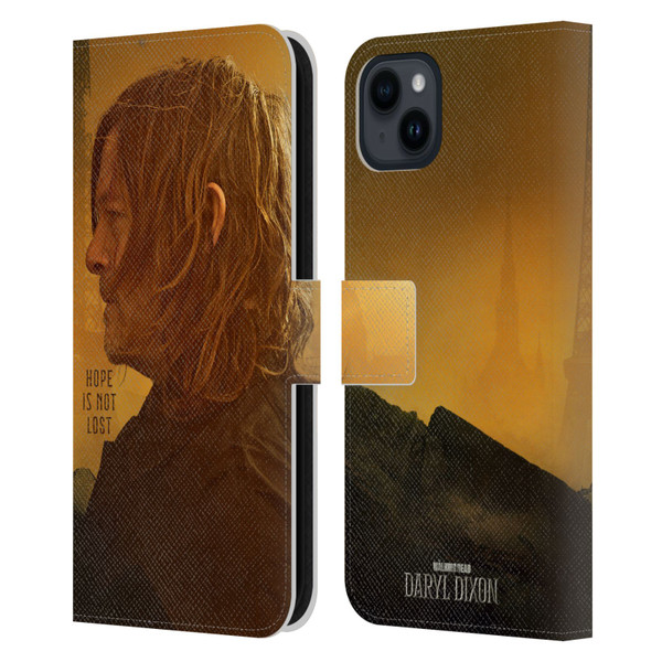 The Walking Dead: Daryl Dixon Key Art Hope Is Not Lost Leather Book Wallet Case Cover For Apple iPhone 15 Plus