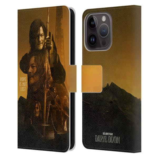 The Walking Dead: Daryl Dixon Key Art Double Exposure Leather Book Wallet Case Cover For Apple iPhone 15 Pro