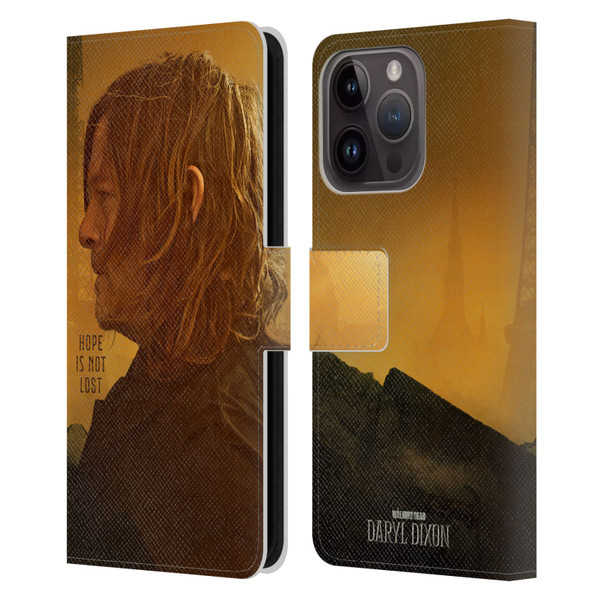 The Walking Dead: Daryl Dixon Key Art Hope Is Not Lost Leather Book Wallet Case Cover For Apple iPhone 15 Pro