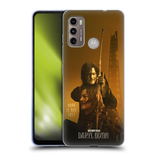 The Walking Dead: Daryl Dixon Key Art Double Exposure Soft Gel Case for Motorola Moto G60 / Moto G40 Fusion