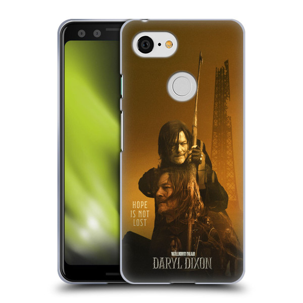 The Walking Dead: Daryl Dixon Key Art Double Exposure Soft Gel Case for Google Pixel 3