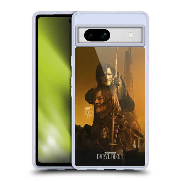 The Walking Dead: Daryl Dixon Key Art Double Exposure Soft Gel Case for Google Pixel 7a