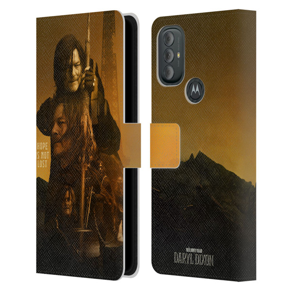 The Walking Dead: Daryl Dixon Key Art Double Exposure Leather Book Wallet Case Cover For Motorola Moto G10 / Moto G20 / Moto G30