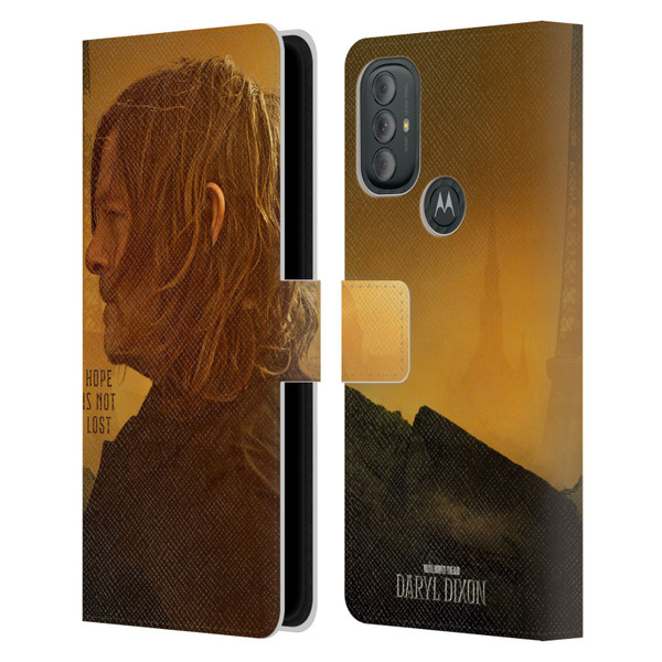The Walking Dead: Daryl Dixon Key Art Hope Is Not Lost Leather Book Wallet Case Cover For Motorola Moto G10 / Moto G20 / Moto G30
