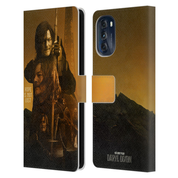 The Walking Dead: Daryl Dixon Key Art Double Exposure Leather Book Wallet Case Cover For Motorola Moto G (2022)