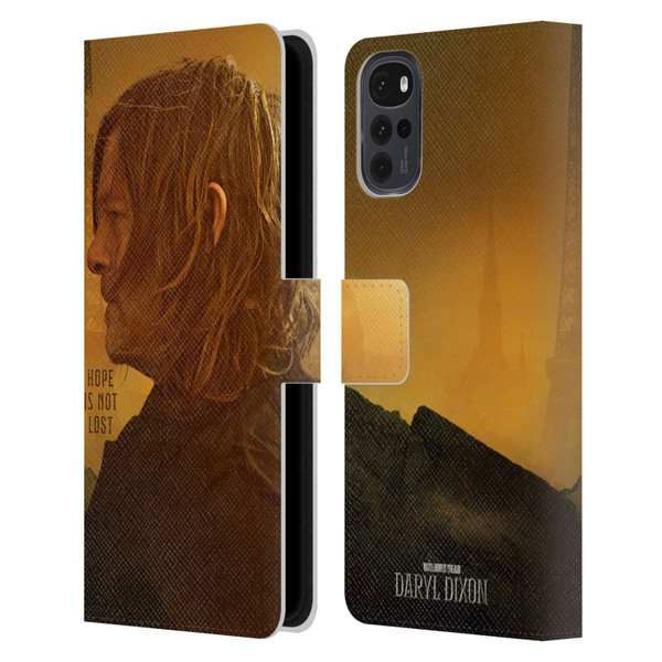 The Walking Dead: Daryl Dixon Key Art Hope Is Not Lost Leather Book Wallet Case Cover For Motorola Moto G22
