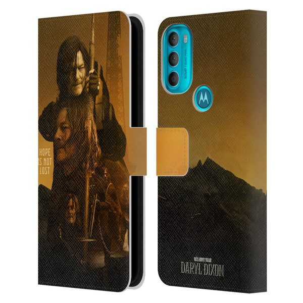 The Walking Dead: Daryl Dixon Key Art Double Exposure Leather Book Wallet Case Cover For Motorola Moto G71 5G