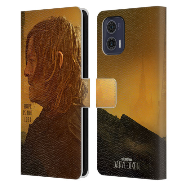 The Walking Dead: Daryl Dixon Key Art Hope Is Not Lost Leather Book Wallet Case Cover For Motorola Moto G73 5G