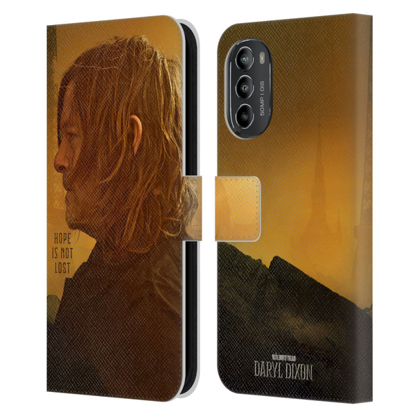 The Walking Dead: Daryl Dixon Key Art Hope Is Not Lost Leather Book Wallet Case Cover For Motorola Moto G82 5G