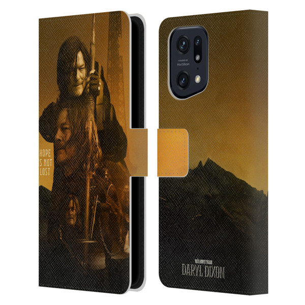 The Walking Dead: Daryl Dixon Key Art Double Exposure Leather Book Wallet Case Cover For OPPO Find X5 Pro