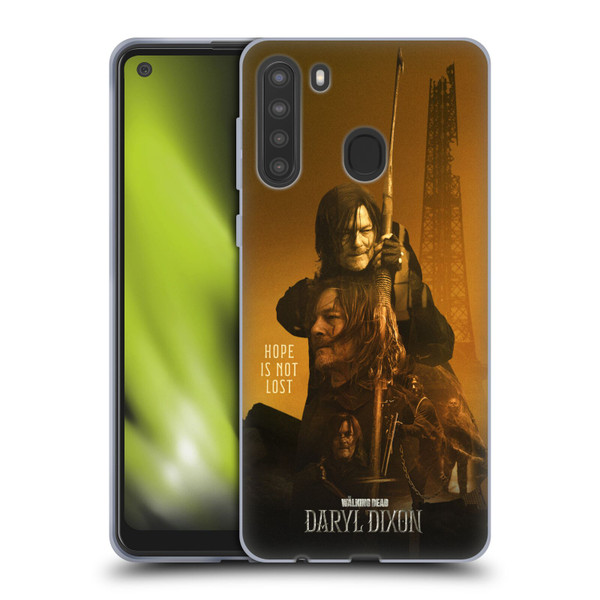 The Walking Dead: Daryl Dixon Key Art Double Exposure Soft Gel Case for Samsung Galaxy A21 (2020)