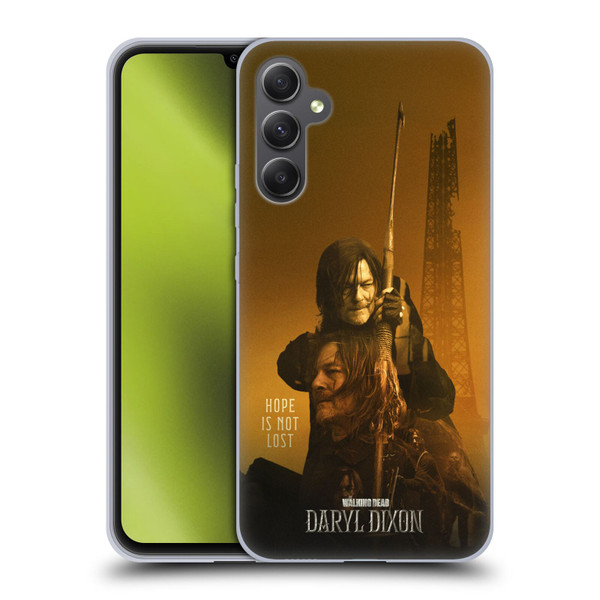 The Walking Dead: Daryl Dixon Key Art Double Exposure Soft Gel Case for Samsung Galaxy A34 5G