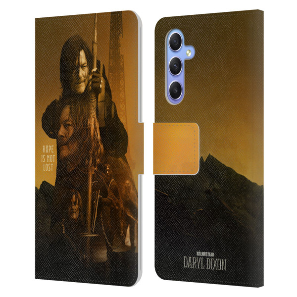 The Walking Dead: Daryl Dixon Key Art Double Exposure Leather Book Wallet Case Cover For Samsung Galaxy A34 5G