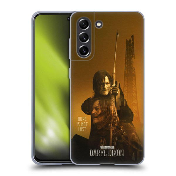The Walking Dead: Daryl Dixon Key Art Double Exposure Soft Gel Case for Samsung Galaxy S21 FE 5G