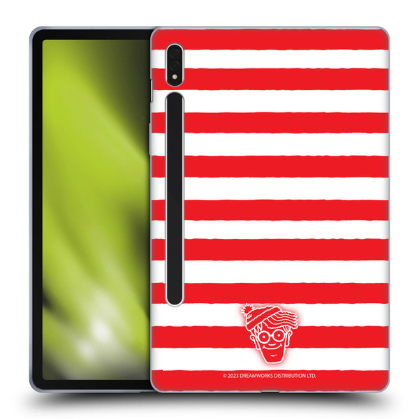 Where's Waldo? Graphics Stripes Red Soft Gel Case for Samsung Galaxy Tab S8