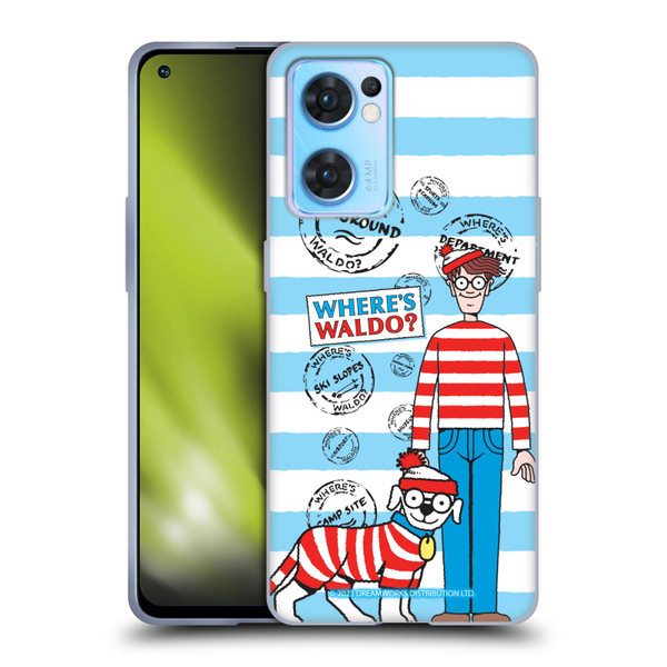 Where's Waldo? Graphics Stripes Blue Soft Gel Case for OPPO Reno7 5G / Find X5 Lite